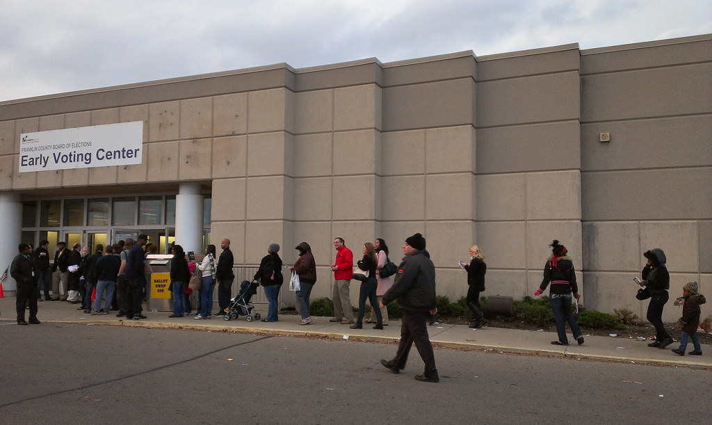 Long Lines at Franklin County Early Voting Center - Columbus, Ohio